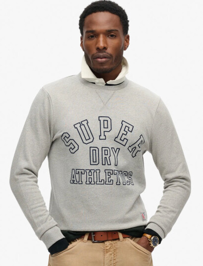 Superdry Athletic Printed Sweatshirt - Grey - S Superdry Athletic Printed Sweatshirt - Grey - S