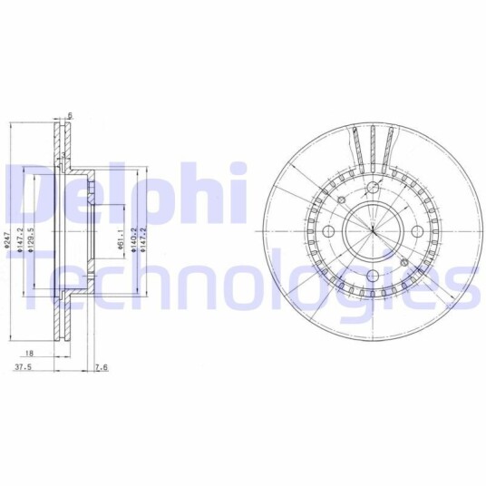 Bremseskive DELPHI BG3134