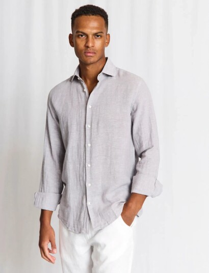 Bruun & Stengade Bs Tahaka Casual Modern Fit Shirt Grey XL
