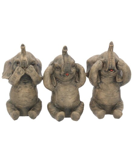 Nemesis Now Hear No Evil See No Evil 3 stk Elefantfigurer 16 cm H3525J7