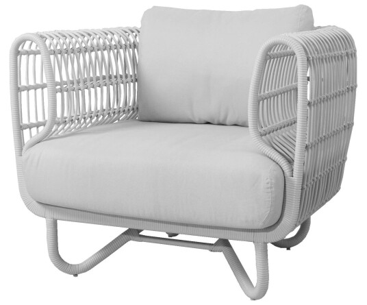 Cane-line Nest lenestol Hvit med hvit pute Hvit