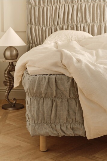 Ellos Home Sengetrekk Candice Elastic 60 cm i lin Beige