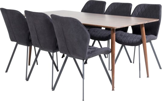 Ypas Spisebord 180 cm med 6 Sumoas Spisestoler -