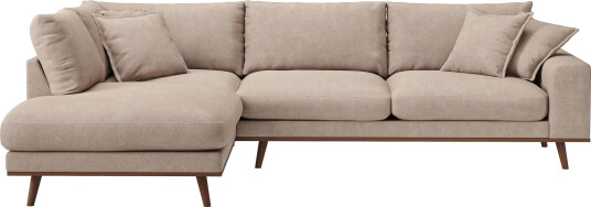 Copenhagen Premium 4 personers Venstrevendt L formet Dyb Chaiselongsofa i Stoff Lyse brun Copenhagen Premium 4 personers Venstrevendt L formet Dyb Chaiselongsofa i Stoff Lyse brun