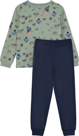 Minymo Pyjamas Ls Set Aop Green 92
