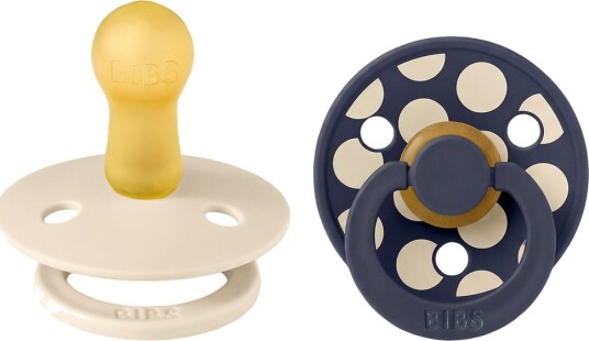 BIBS Studio Colour Smokker Str. 2 Rund 2-pack Ivory/Deep BIBS 6-18 md Smokk Hvit Marineblå 62-86