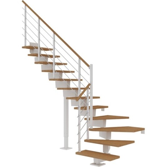 Dolle Dubai L trapp I Hvit design oljeret Eik 90 11 Loddret Høyde 204 252cm Dolle Dubai L trapp I Hvit design oljeret Eik 90 11 Loddret Høyde 204 252cm