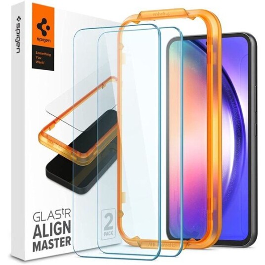 Spigen AlignMaster Skjermbeskytter for Samsung Galaxy A54 5G - 2-Pakning Spigen AlignMaster Skjermbeskytter for Samsung Galaxy A54 5G - 2-Pakning