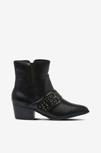 Zizzi Boots fJane Leather Short Svart