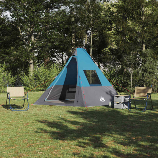 Tipi telt med tak med lagring Blå 383 x 338 x 217 cm taft Tipi telt med tak med lagring Blå 383 x 338 x 217 cm taft