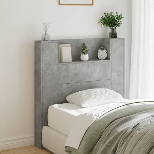 Hodegavl skap med LED betonggrå 100x16,5x103,5 cm 8721012465497