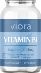 Viora Høydose Vitamin B1 (Tiamin) 250mg 60 kapsler Viora Høydose Vitamin B1 (Tiamin) 250mg 60 kapsler