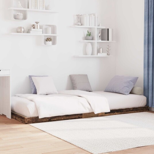 Gulvbedramme Gammelt tre 90 x 190 cm Konstruert tre