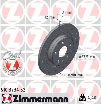 ZIMMERMANN 610.3734.52 Bremseskive