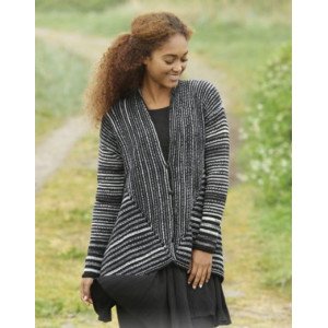 Midnight Roads by DROPS Design Jakke Strikkeoppskrift str. S XXXL Small