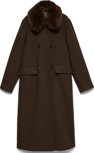 Vero Moda Vmunaviola Long Wool Blend Coat Prm CHOCOLATE TORTE XS