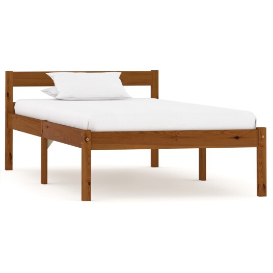 vidaXL Sengeramme honningbrun heltre furu 100x200 cm