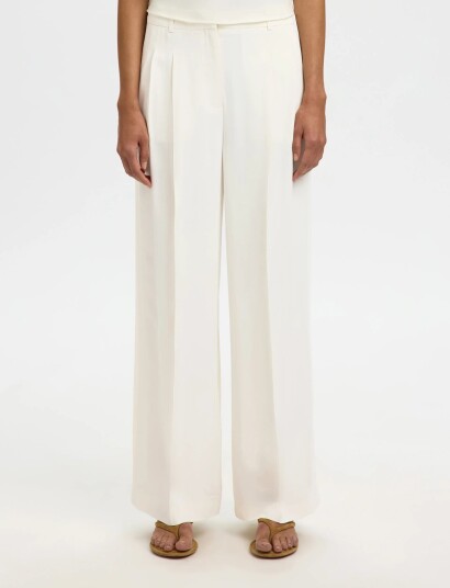 Selected Slfextra Wide Ellie Hw Pant   Cream   34