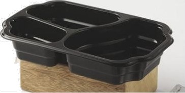 Bakke 3 Rum Take Away 1/4 Gn 550/350/200 Ml 250X159x48 Mm Pp Sort,246 Stk/Krt