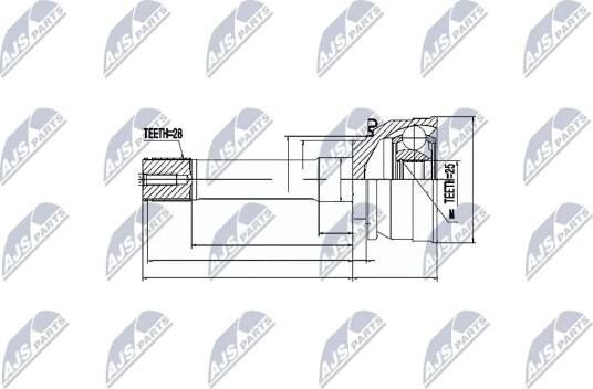 Nty Drivknute drivaksel NTY NPZ MS 007