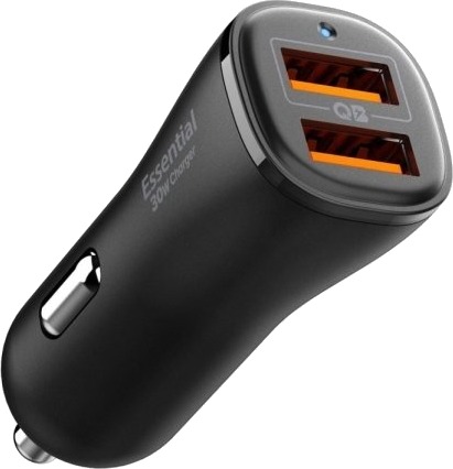 Spigen EV302 Automatisk 30W Billader med 2x USB-A Sort Spigen EV302 Automatisk 30W Billader med 2x USB-A Sort