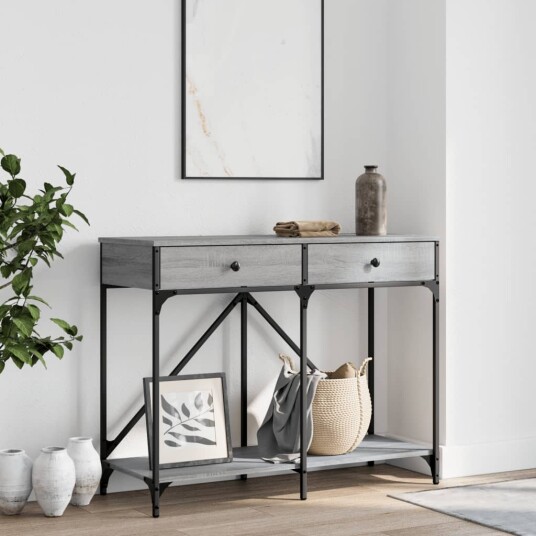  Konsollbord grå sonoma 100x39x78,5 cm konstruert tre 8721012126480