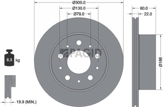 PAGID 55843NC Bremseskive PAGID 55843NC Bremseskive