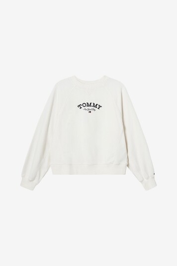 Tommy Hilfiger Collegegenser Tommy Logo Crew Hvit