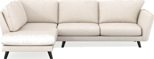 Trend Lyx 4 seters Venstrevendt L formet Sjeselongsofa i Stoff Beige