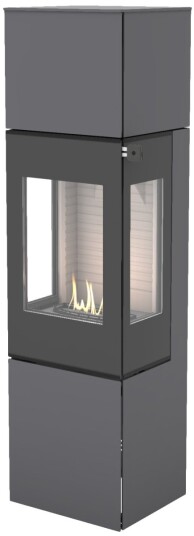 Nexo 160 platina frittstående biopeis med sideglass og glassdør Nexo 160 platina frittstående biopeis med sideglass og glassdør