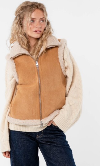Løøv Erica Shearling Vest Beige XXL Løøv Erica Shearling Vest Beige XXL