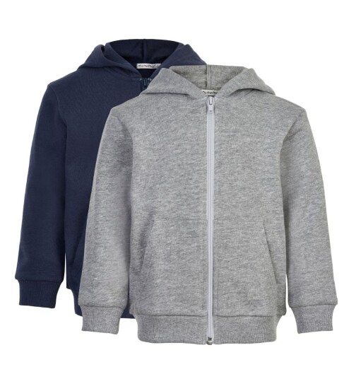 Minymo Sweat Jacket W. Hood (2-Pack) - Multi/patterned - 92 Minymo Sweat Jacket W. Hood (2-Pack) - Multi/patterned - 92