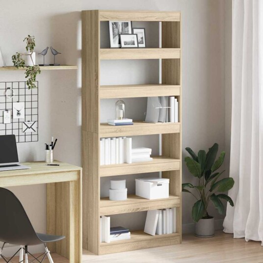 Sonoma Eik Bibliotekk Sonoma eik Konstruert tre 80 x 30 x 198 cm