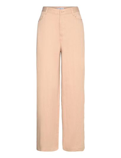Mango Flowy Straight-Fit Trousers - Beige - 36