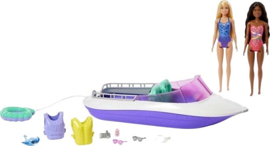 Barbie Mermaid Power Lekebåt Med Dukke 46 Cm Malibu Og Brooklyn