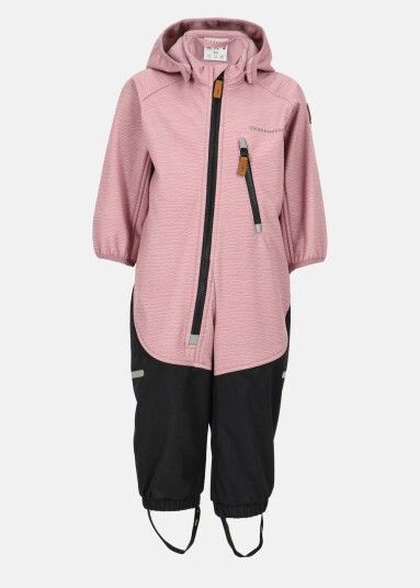 Holmenkollen Softshell Overall Infant Dusty Rose Melange/Black 86  Regnjakker