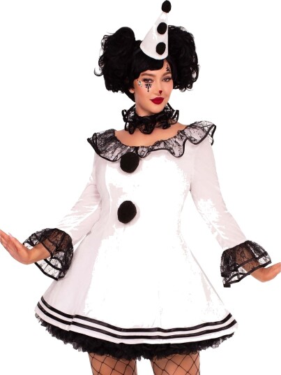 Leg Avenue Pierrot Clown Kostyme til Dame XL/XXL