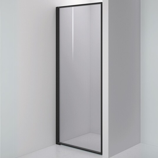 INR Iconic Nordic Rooms Dusjvegg Edge 2 Måltilpasset - Venstre / Matt Svart Grått Glass INR Iconic Nordic Rooms Dusjvegg Edge 2 Måltilpasset - Venstre / Matt Svart Grått Glass