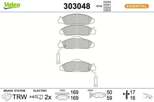 VALEO 303048 Bremseklosser