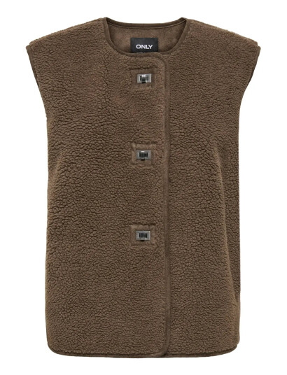 ONLY Onlwendy Teddy Waistcoat Otw Brown XS