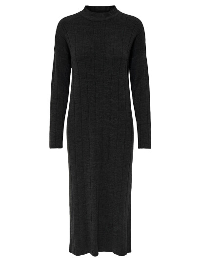 ONLY Onltess Ls Highneck Midi Dress Knt - Black - XS