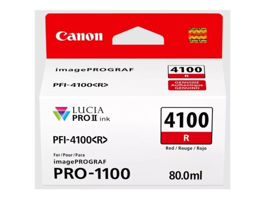 Canon Pfi-4100 R - 80 Ml - Rød - Original - Hengeboks - Blekkbeholder - For Imageprograf Pro-1100