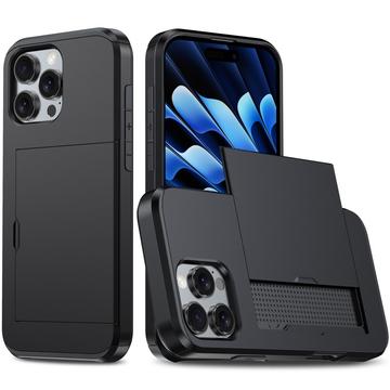iPhone 16 Pro Hybrid-deksel med Skyvekortspor Svart