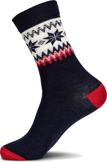 Dale of Norway Myking Wool Socks Crew Cut Navy Red Offwhite 39 42