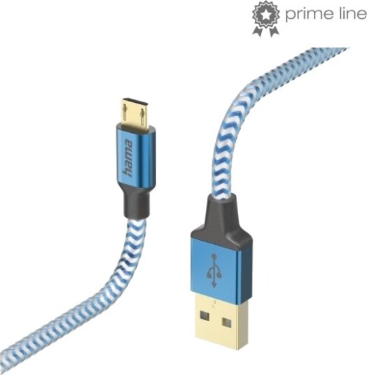 Hama Reflective, 1,5 M, Usb A, Micro-Usb B, Usb 2.0, 0,48 Gbit/S, Blå