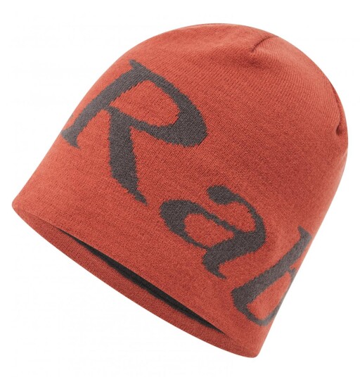 Rab Logo Beanie Lue Voksen Trg Tuscan Red/Graphene onesize Rab Logo Beanie Lue Voksen Trg Tuscan Red/Graphene onesize