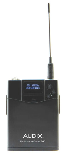 Audix B60 - Wireless Bodypack Transmitter, 522 Mhz-586 Mhz, 14H Run Time, Aa Batteries