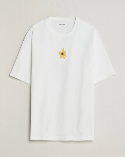 Samsøe Samsøe Giles Printed Crew Neck T Shirt White Flowers
