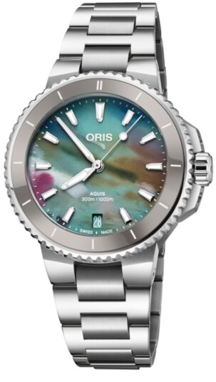Oris Dameklokke 01 733 7792 4150 07 8 19 05P Aquis Upcycle