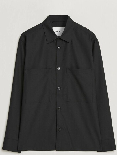 NN07 Freddy Wool Overshirt Black
